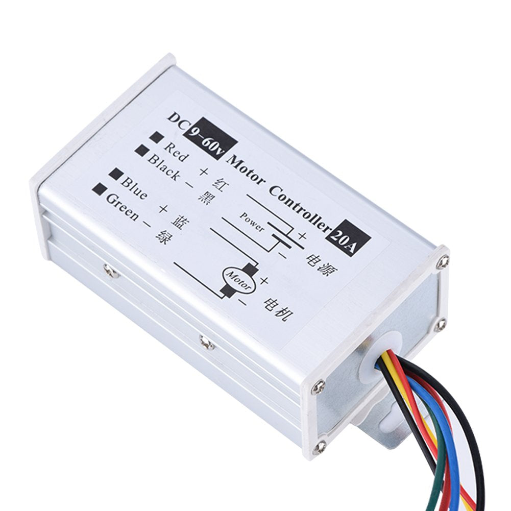 DC Motor Speed Controller 9 to 60V 20A Brush Motor Driver Speed Regulator 1200W 25KHz PWM