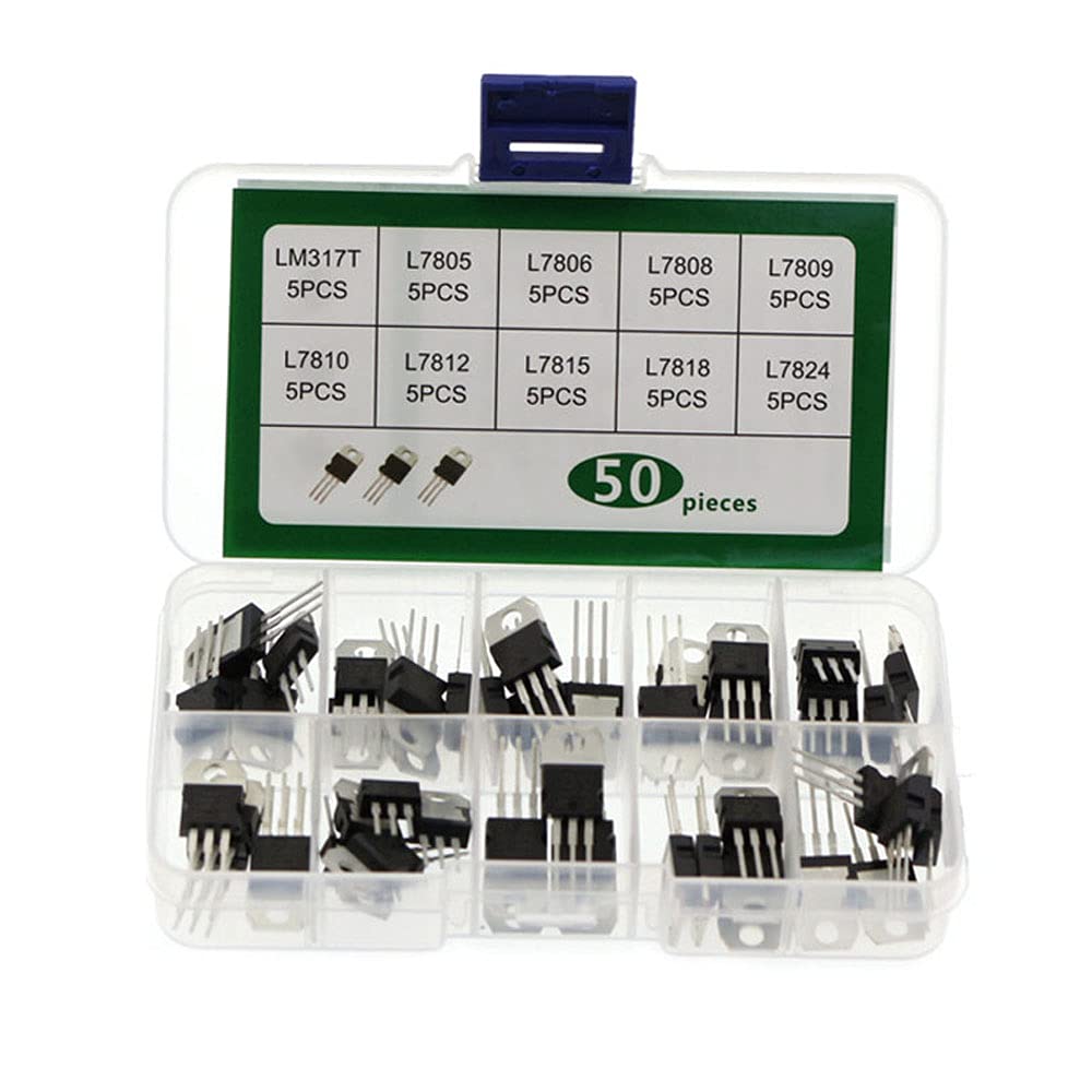 50 PCS Three Terminal Fixed Voltage Regulators