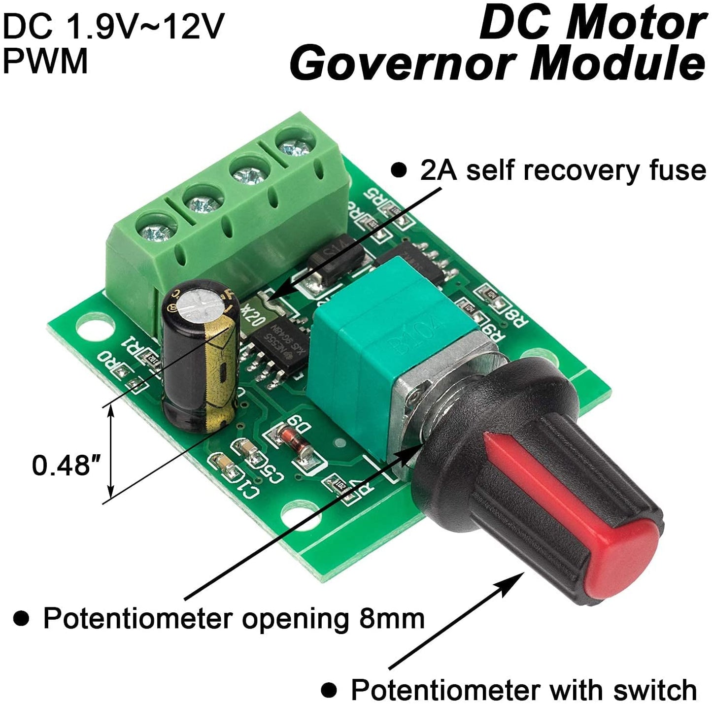 PWM motor speed controller 1.8V 3V 5V 6V 12V