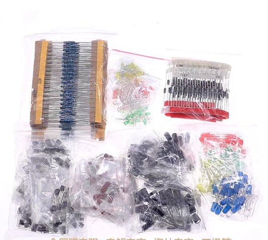 1500 Electronic Kits, Resistor, led , Diodes,  Electrolytic Capacitor,  Ceramic,  Set Transistor,  (No Box)